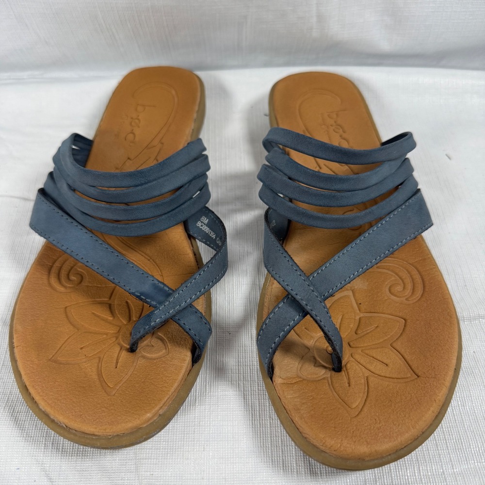 b.o.c. Born Concept Women Alisha Blue Strappy Toe Loop Sandals Size 8M